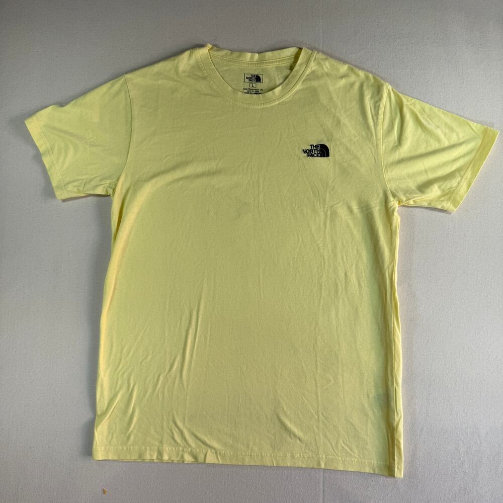 The North Face Men's Yellow Short Sleeve Logo T-Shirt Size L 100% Cotton
